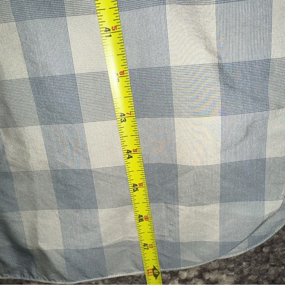 Theory Women’s Size S P Blue White Fuji Check Belted Midi Slit Side Shirtdress - Picture 14 of 15